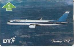TARJETA DE REINO UNIDO DE UN AVION BOEING 757 DE ISRAEL (AVION-PLANE) - BT Zivile Luftfahrt