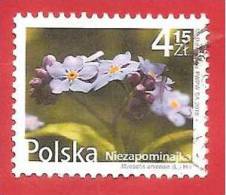 POLONIA - POLSKA - USATO - 2010 - Fiori E Frutti - Myosotis - 4,15 Zł - Michel PL 489 - Gebraucht