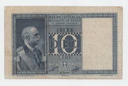 ITALY 10 Lire 1939 "F" P 25c 25 C - Regno D'Italia – 10 Lire