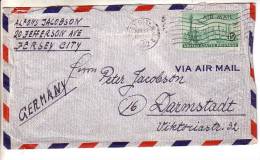 GOOD USA Postal Cover To GERMANY 1952 - Good Stamped: Statue / Airplane - Briefe U. Dokumente