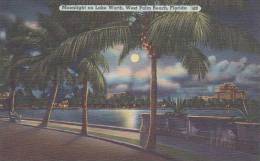 Florida West Palm Beach Moonlight On Lake Worth - West Palm Beach