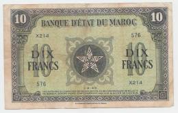 MOROCCO 10 DIX FRANCS 1943 AVF P 25 - Maroc