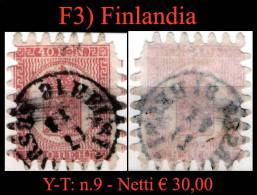 Finlandia-F003 -1866-70: Yvert & Tellier N. 9 (o) Used - Senza Difetti Occulti. - Usados