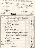 - 03 - Lettre D'affaires R. PICANDET à VALLON-en - SULLY - 789 - Cars