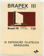 1145. BRASIL / BRAZIL (1978) - BRAPEX III - Exposiçao Filatélica Brasileira / Stamps Exhibition Brasilia - Mint / Neuf - Blocks & Kleinbögen