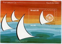 1152. BRASIL / BRAZIL (1980) - BRAPEX IV - Fortaleza, Stamps Exhibition (sea, Sailing Boat) - Mint / Neuf - Hojas Bloque