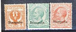 Stampalia, Isole Dell'Egeo 1912 SS 82 N. 1 - 3 MNH - Aegean (Stampalia)