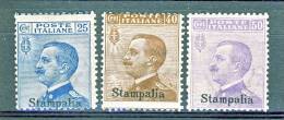 Stampalia, Isole Dell'Egeo 1912 SS 82 N. 5, 6, 7 MNH - Ägäis (Stampalia)