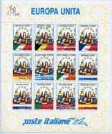 1177. ITALIA (1993) - EUROPA UNITA (Europe, Flags, ECU, Euro) - Mint Sheet, Feuille Neuve - BF 16 - Ganze Bögen