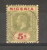 NIGERIA - 1921 GEORGE V 5s DULL GREEN & RED On YELLOW VFU   SG 10d - Nigeria (...-1960)