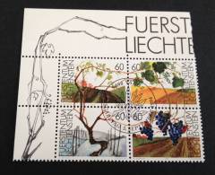 Liechtenstein - 1994 - Michel 1089-92 4Block - Rund Gestempelt  ESST - Trauben - Gebraucht