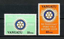 VANUATU 1980  N° 611/612 **  Neufs,  Ier Choix. Sup. Cote: 1.60 €  (Rotary Club "Anglais") - Vanuatu (1980-...)