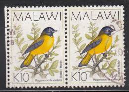 Malawi Used Scott #533A Horizontal Pair 10k Spotted Robin - Birds - Malawi (1964-...)