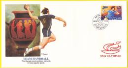 Islande 1988 - FDC Illustrée Jeux Olympiques D'été à Séoul (Corée Du Sud) - Handball - FDC