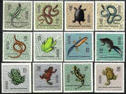 POLAND FROG FROGS REPTILES SET O F 12 ISSUED 1960's  MINTLH  SG1380-91 READ DESCRIPTION !! - Ongebruikt