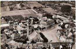 CP En Avion Au Dessus De Viarmes L´Eglise Et La Mairie 95 Val D´Oise - Viarmes