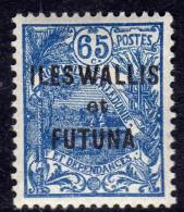 Wallis Et Futuna N° 41 X   Timbres De Nlle Calédonie Surchargés : 50 C. Bleu  Trace  Charnière Sinon  TB - Unused Stamps
