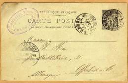 Carte Entier Postal Grasse Offenbach Allemagne - Autres & Non Classés