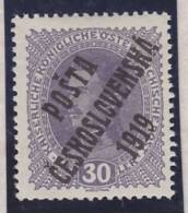 1919 Czechoslovakia Mint Hinged Stamp *.  Overprint Posta Ceskoslovenska 1919.  (A01128) - Ungebraucht