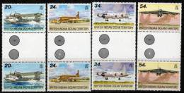 British Indian Ocean Territory 1992 - Visiting Aircraft Gutter Pairs Colour Control SG124-127 MNH Cat £17.50+ SG2015 - Brits Indische Oceaanterritorium