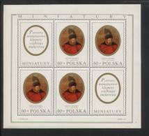 POLAND 1970 MINIATURES FAMOUS POLES IN NATIONAL MUSEUM 60GR KING STEFAN BATORY BATHORY SHEETLET NHM PLATE 4 - Ongebruikt