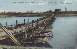 Cpa Chalampé, Pont De Bateaux Sur Le Rhin, Frontière Franco-allemande - Chalampé