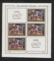 POLAND 1969 POLISH PAINTINGS SET OF 8 SHEETLETS PLATE 3 NHM Art Artists Horses Mother Feeding Child - Ongebruikt