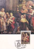 Carte-Maximum SAINT MARIN N°Yvert 1042  (GAROFALO - Adoration Des Mages) Obl Sp Ill - Brieven En Documenten