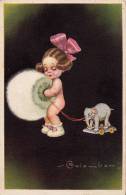 PETITE FILLETTE NUE Avec JOUET -> PETIT ÉLÉPHANT Par E. COLOMBO - CARTE POSTALE ANCIENNE / VINTAGE POSTCARD (n-962) - Colombo, E.