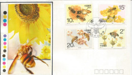 Les Abeilles, Serie Complète Sur FDC De Chine 1993 - 1990-1999