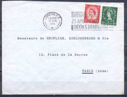 GRANDE BRETAGNE  Lettre   Cachet  LONDON  Le 16 APR 1956   Affranchissement Avec 2  Timbres - Cartas & Documentos