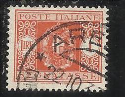 ITALY KINGDOM ITALIA REGNO 1934 SEGNATASSE FASCI LIRE 1 USED - Portomarken