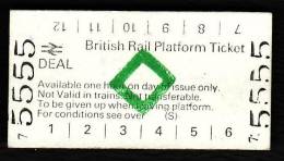 Railway Platform Ticket DEAL BRB(S) Green Diamond Edmondson 5555 - Europa