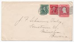 USA STAMPED ENVELOPE # U385 UPRATED TO GERMANY (1906) - 1901-20