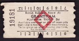 Railway Platform Ticket GRANTHAM BRB(E) Red Diamond AA - Europa