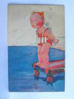 CPA - Illustrateur Béatrice MALLET - Comité National De L'Enfance Paris - Enfant, Mer, Plongeon, Humour Natation - Mallet, B.