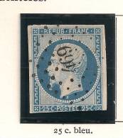 1852 Effigie Louis-Napoléon Bonaparte 25 C Bleu   Y&T N° 10 - 1852 Louis-Napoléon