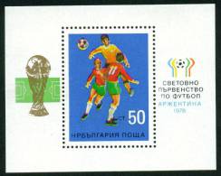 2716 Bulgaria 1978 Football Players BLOCK S/s  Aregntina ** MNH / Fussballweltmeisterschaft 1978 In Argentinien - Blocchi & Foglietti