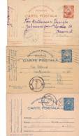 POSTCARD STATIONERY, 3X,1951-1952,ROMANIA - Briefe U. Dokumente