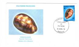 Premier Jour D´ Emission, FDC: Polynesie Française, Papeete, Coquillage Cypraea Ventriculus, 13-04-78 (13-1403) - FDC