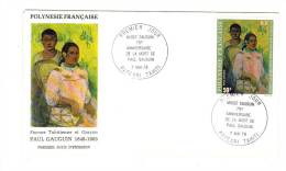 Premier Jour D´ Emission, FDC: Polynesie Française, Papeari Tahiti, 75è Anniversaire De La Mort De Paul Gauguin 07-05-78 - FDC