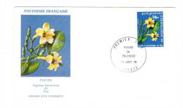 Premier Jour D´ Emission, FDC: Polynesie Française, Papeete, Fleurs En Polynesie, Fagraea Berteriana, Pua, 23-08-78 - FDC