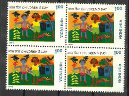 INDIA, 1994, National Children´s Day, Childrens Day, Block Of 4,   MNH, (**) - Unused Stamps