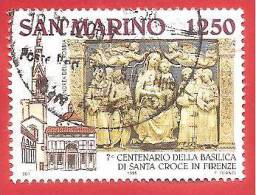 SAN MARINO  - USATO - 1995 - 7º Centenario Della Basilica Di S. Croce - Madonna, Bambino, Santi - £ 1250 - S. 1453 - Oblitérés