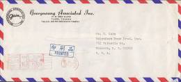 Taiwan Airmail Par Avion GEORGESWANG ASSOCIATED Inc., TAIPEI 1976 Meter Stamp Cover Aeroplane Cachet (2 Scans) - Briefe U. Dokumente