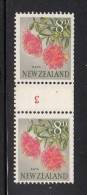 New Zealand MH Scott #341 8p Rata Counter Coil '3' In Red Bottom Stamp Has White Flaw In Green Leaf Variety - Ongebruikt
