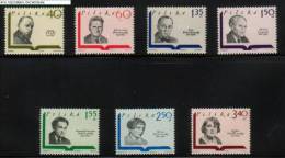 POLAND 1969 CONTEMPORARY POLISH AUTHORS SET OF 7 NHM Writers Literature Famous Men Women Poles Poets Poetry - Ongebruikt