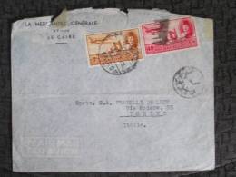 EGYPT COVER CAIRO POSTMARK TO ITALY ? EGYPT CENSOR MARK ? - Lettres & Documents