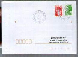 France Lettre CAD La Frenaye 5-01-2001 / Tp Sabine Roulette 2158 & Liberté 2191 - Rollo De Sellos