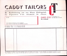 Factuur Brief Lettre Gent -  Caddy Tailors - Pub. Reclame Kledij - 1950 - ...